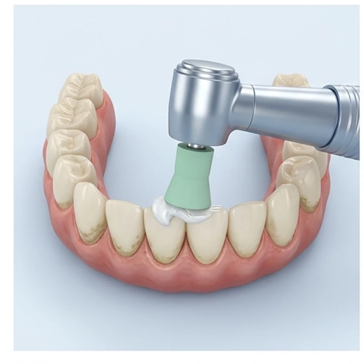Render referencial del pulido dental profesional